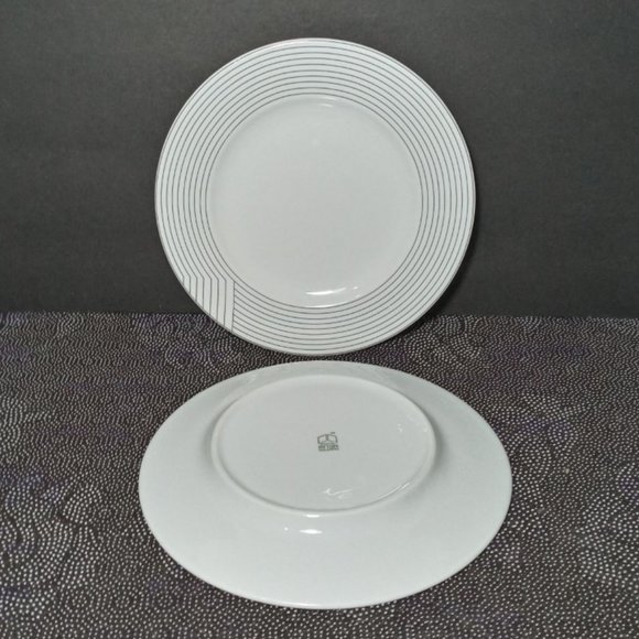 ROYAL MOSA SALAD PLATE (HOLLAND) 8¼" STRIPED RIM - Picture 4 of 6